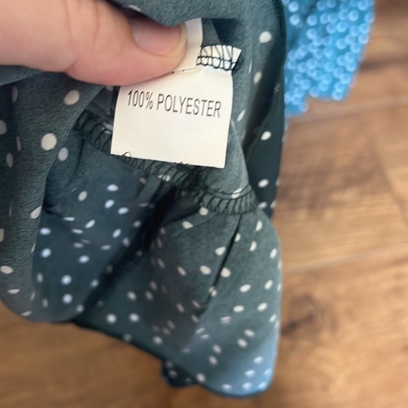 Polka Dot Forest Green Dress - Picture 7 of 9